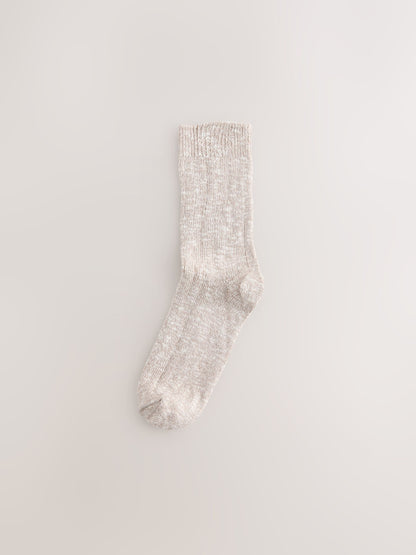 Neutral Tonal Cotton Slub Slouchy Ankle Socks 3 Pack - image 3