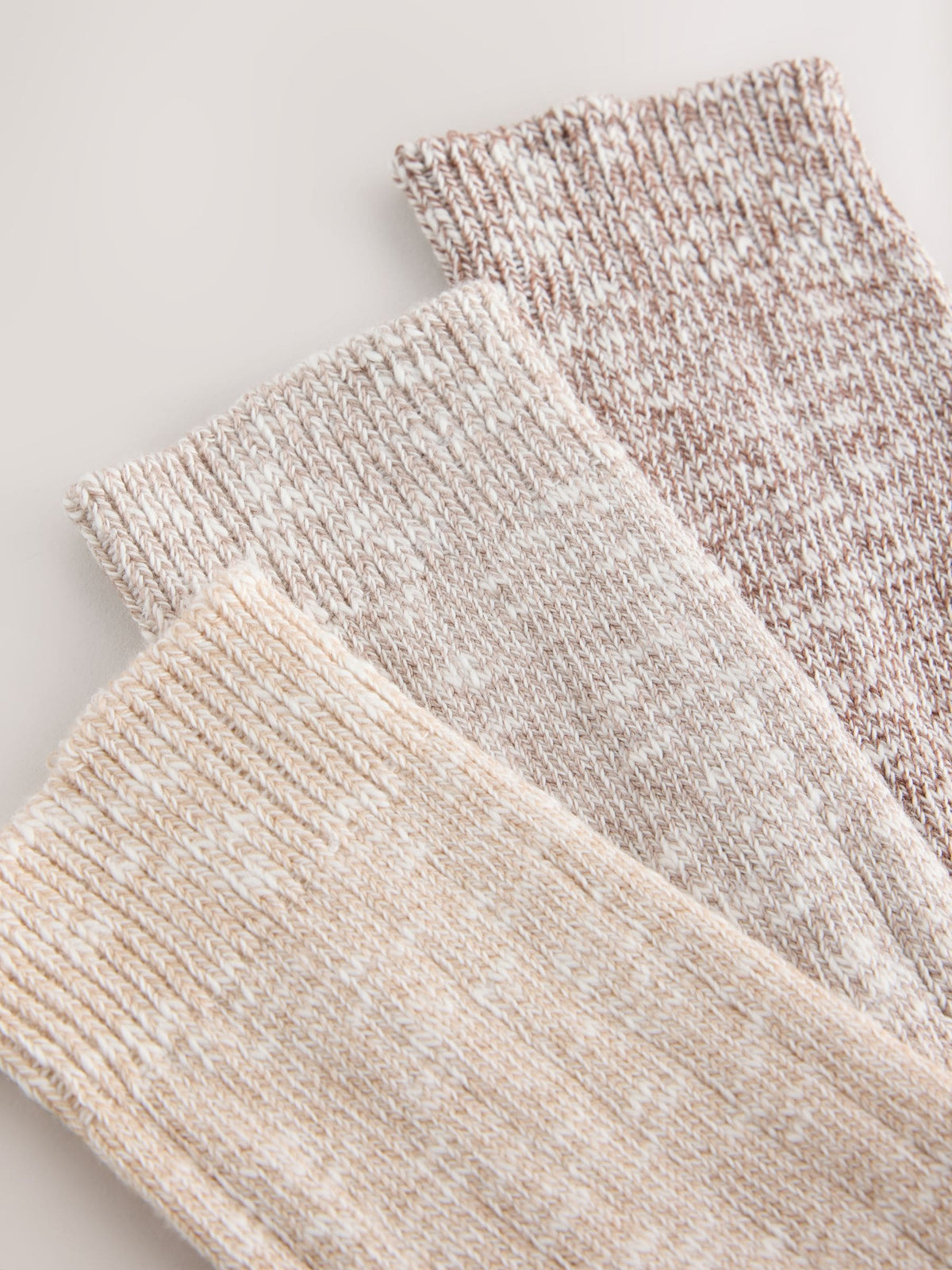 Neutral Tonal Cotton Slub Slouchy Ankle Socks 3 Pack - image 5