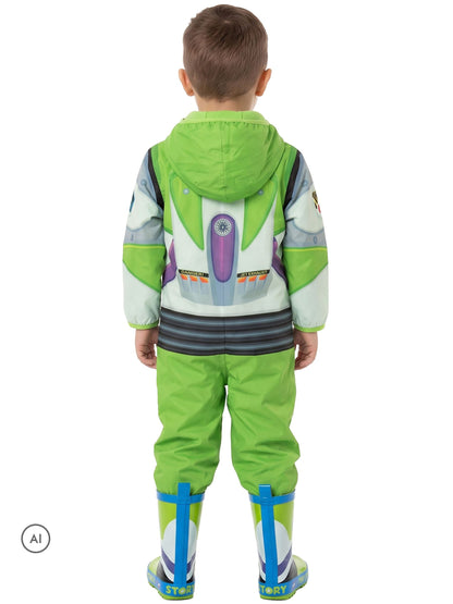 Character Green Disney Toy Story Buzz Lightyear Puddlesuit - image 2