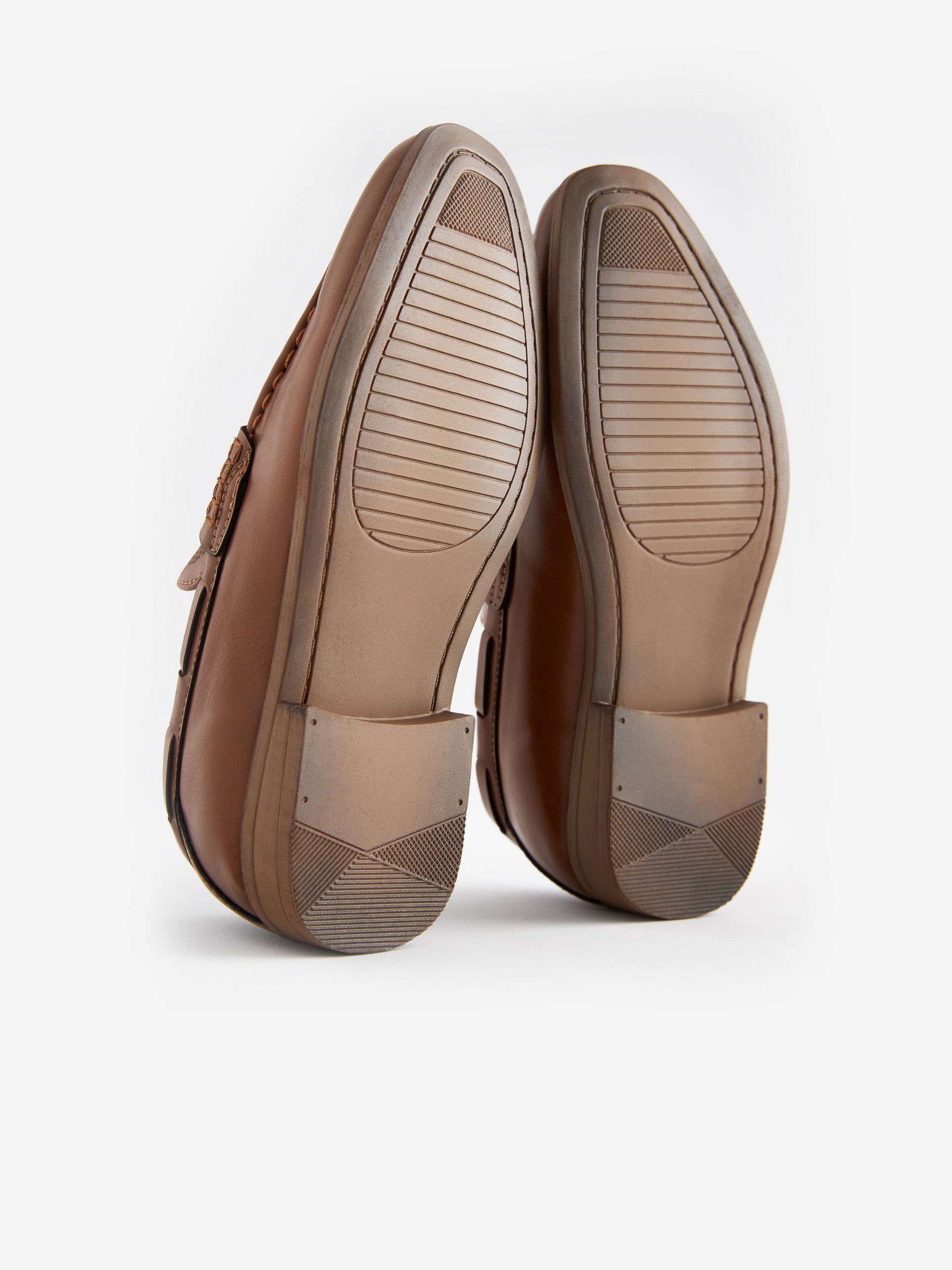 Tan Tassel Standard Fit (F) Smart Loafers image 2