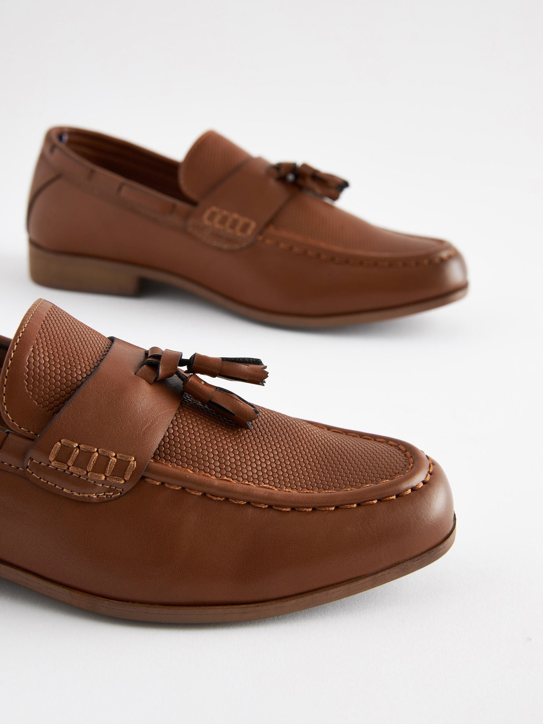 Tan Tassel Standard Fit (F) Smart Loafers image 3