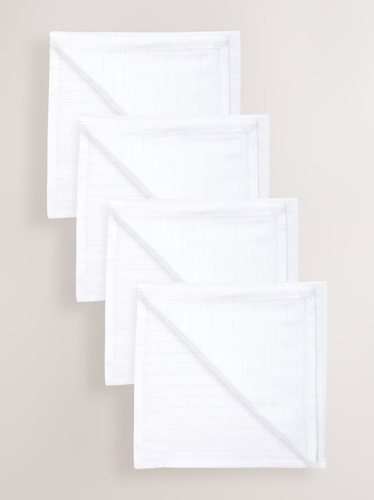 White 100% Cotton Muslin Baby Cloths 4 Pack image 1