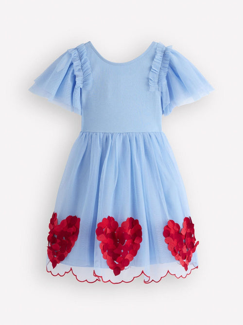 Dsiney Kidz - Boden Blue Short Sleeve Logo Tulle Dress image 1
