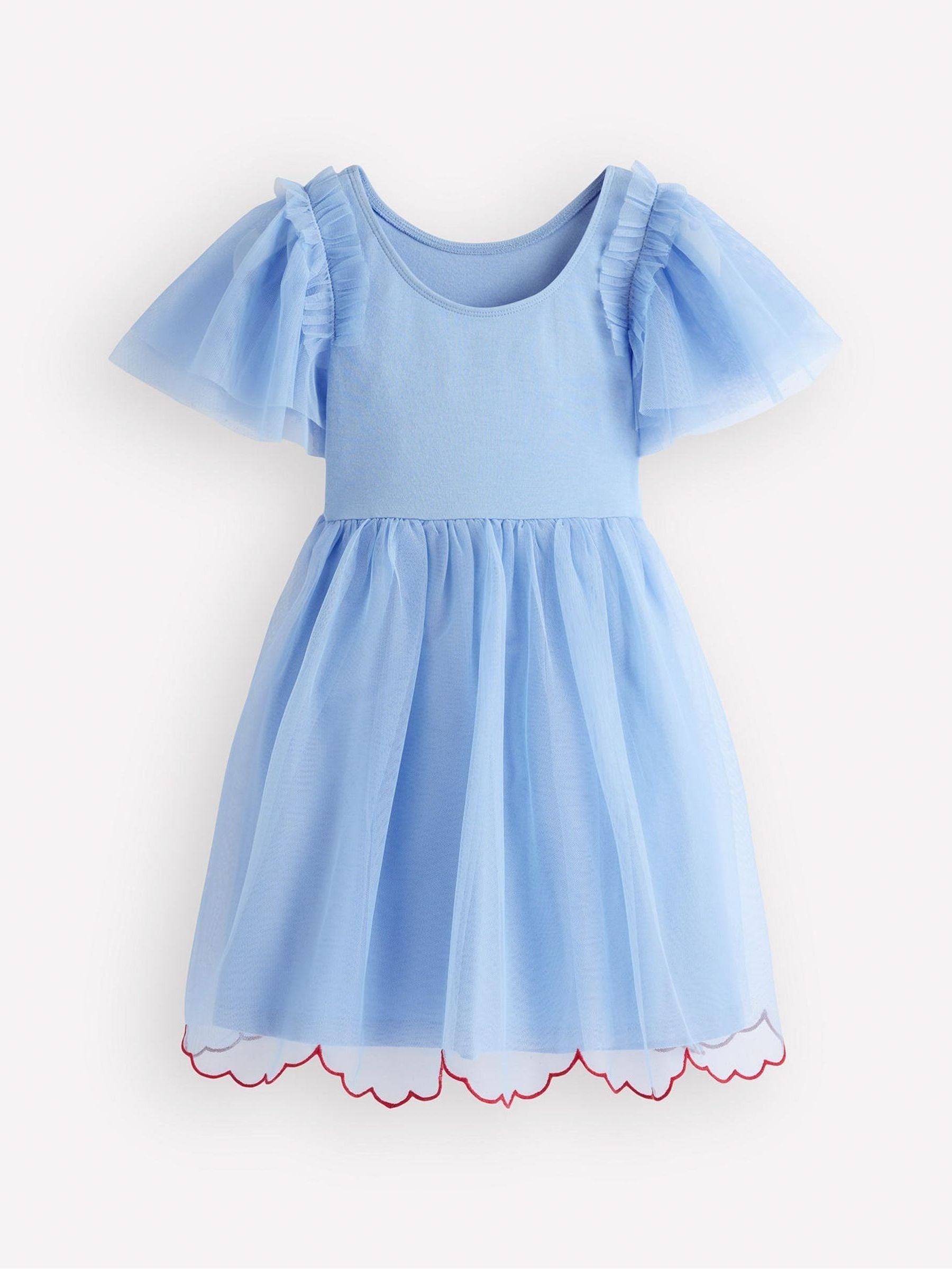 Dsiney Kidz - Boden Blue Short Sleeve Logo Tulle Dress image 2