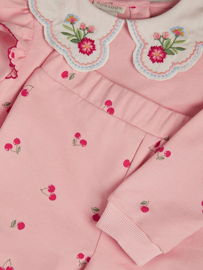 Dsiney Kidz - Monsoon Pink Baby Mon Cheri Top & Joggers Set image 2