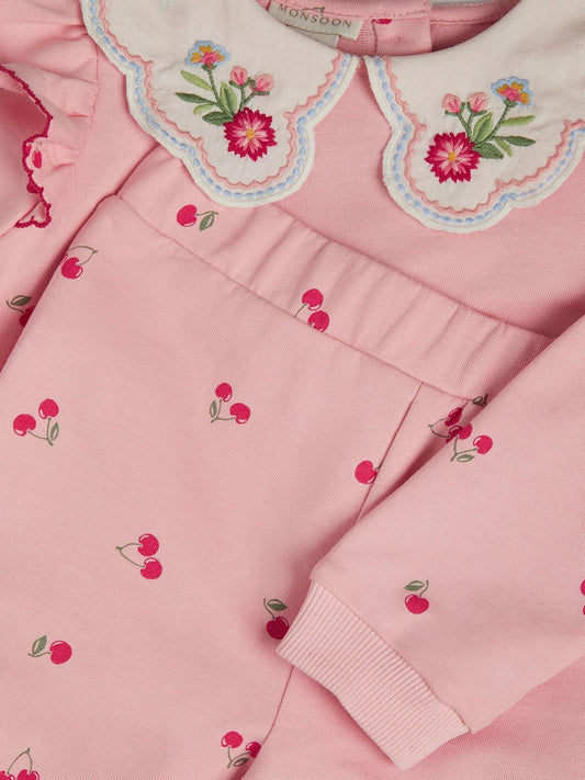 Dsiney Kidz - Monsoon Pink Baby Mon Cheri Top & Joggers Set image 2