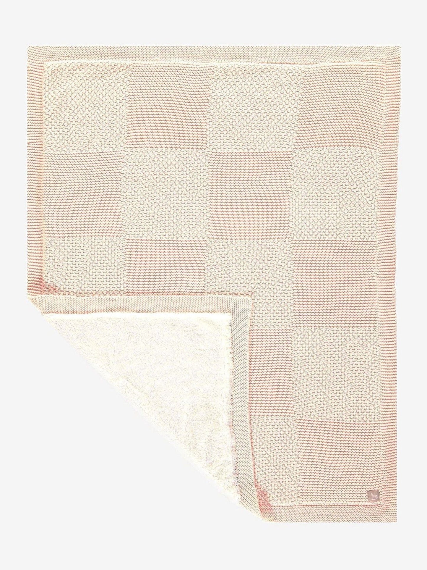 The Little Tailor Pink The Little Tailor Knitted Stripe Baby Blanket image 1