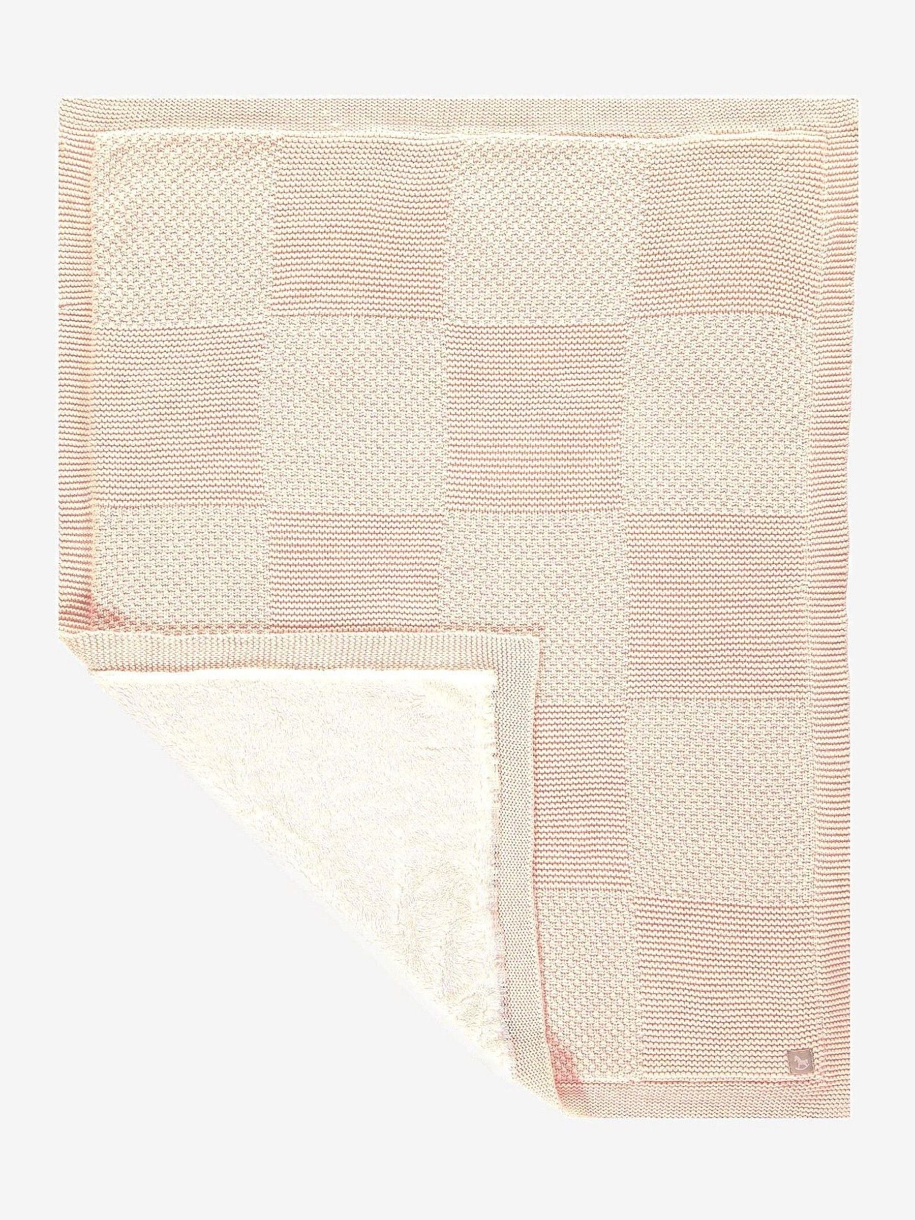 The Little Tailor Pink The Little Tailor Knitted Stripe Baby Blanket image 1
