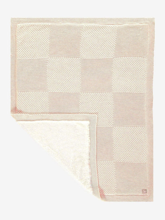 The Little Tailor Pink The Little Tailor Knitted Stripe Baby Blanket image 1