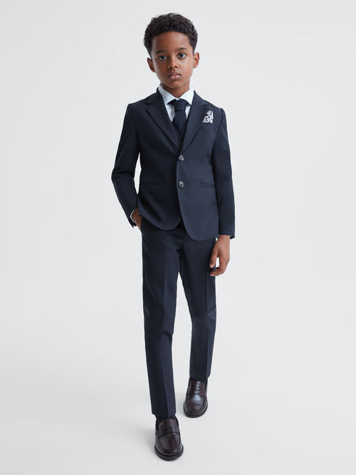 Reiss Navy Hope 3-9 yrs Wool Blend Adjustable Trousers image 1
