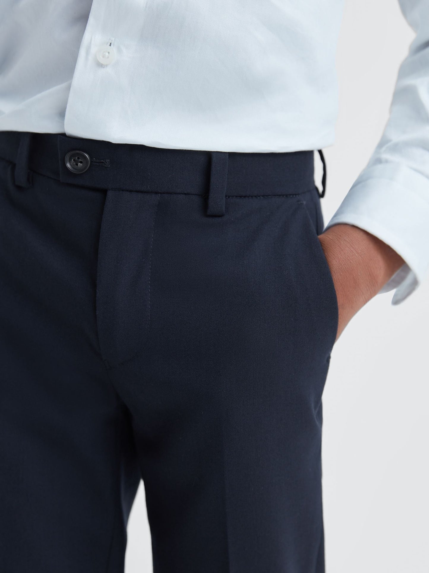 Reiss Navy Hope 3-9 yrs Wool Blend Adjustable Trousers image 4