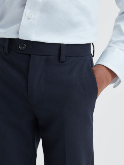 Reiss Navy Hope 3-9 yrs Wool Blend Adjustable Trousers image 4