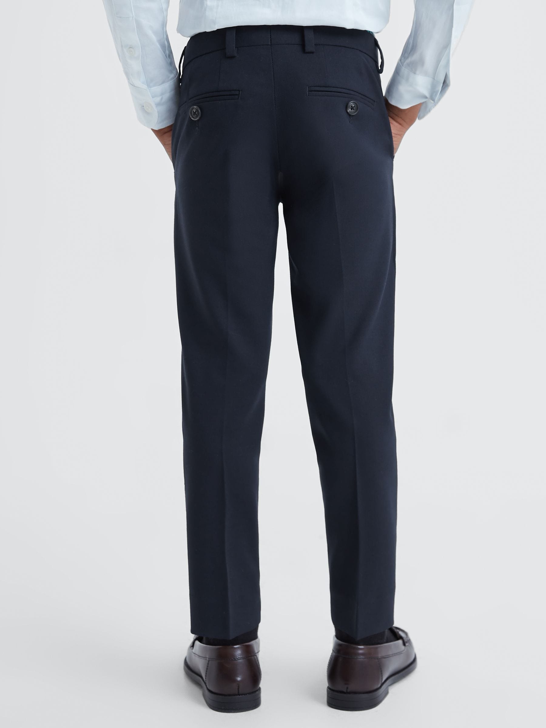 Reiss Navy Hope 3-9 yrs Wool Blend Adjustable Trousers image 5