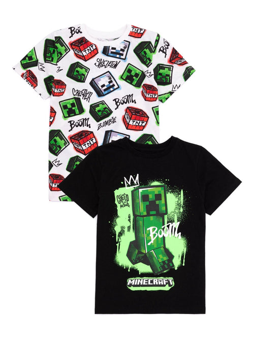 Vanilla Underground Boys 100% Cotton Minecraft T-Shirts 2 Pack image 1