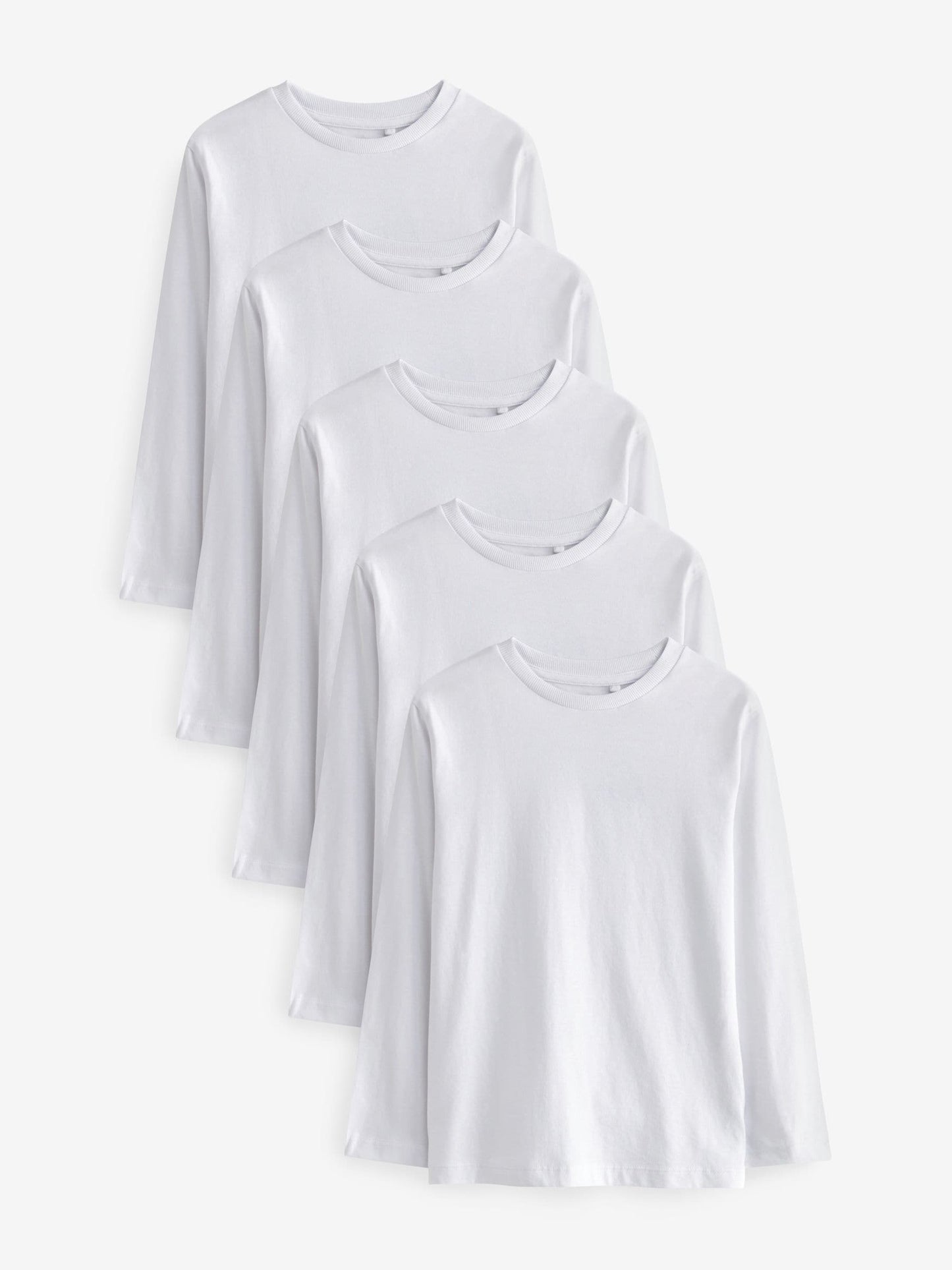 Dsiney Kidz - White 5 Pack Long Sleeve T-Shirts (3-16yrs) image 1