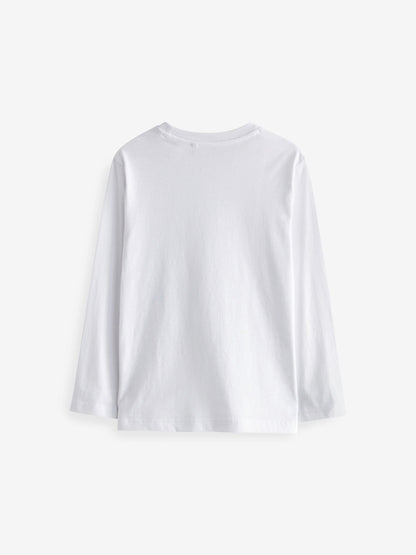 Dsiney Kidz - White 5 Pack Long Sleeve T-Shirts (3-16yrs) image 3