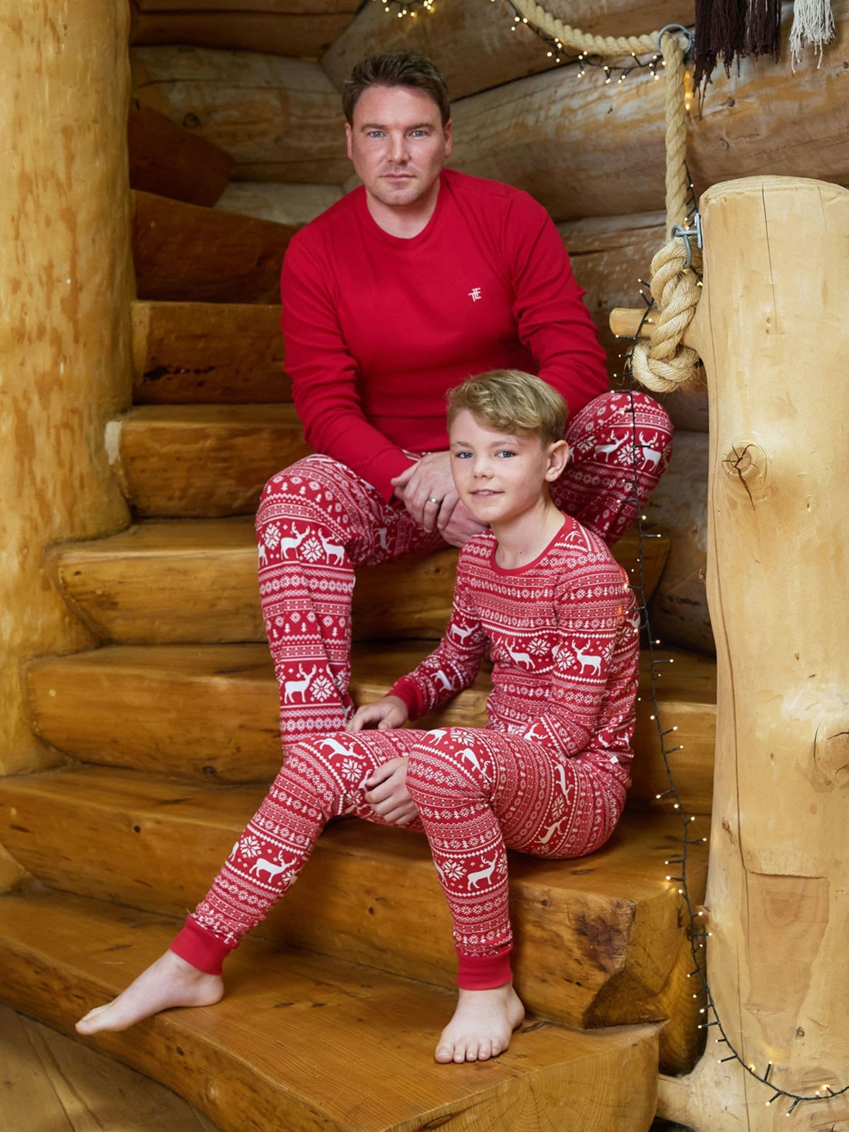 The Little Tailor Red Cotton Reindeer Fairisle Pattern Christmas Pyjamas - image 4