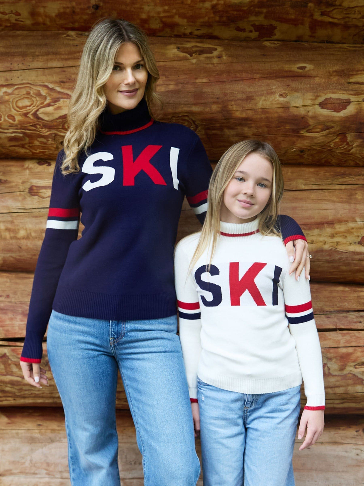 The Little Tailor Navy Blue/Red/Cream Ski Text Jumper - image 4