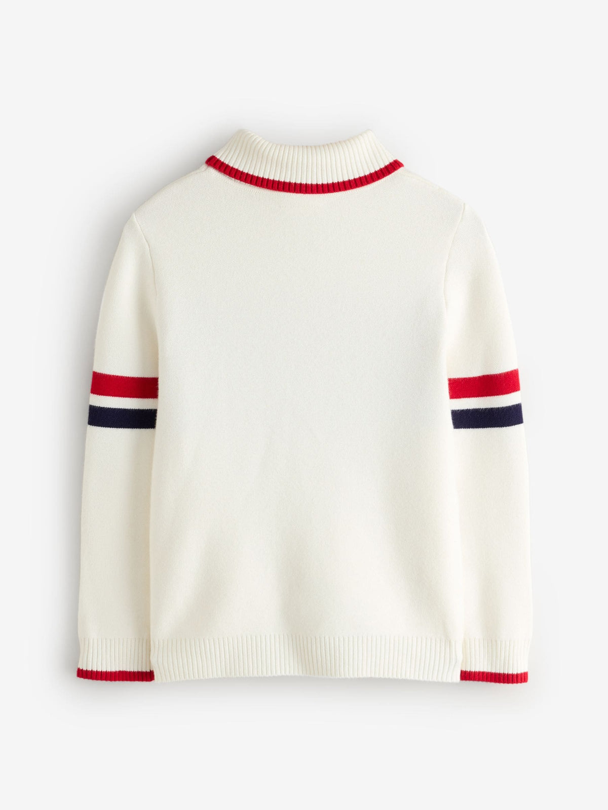 The Little Tailor Navy Blue/Red/Cream Ski Text Jumper - image 6