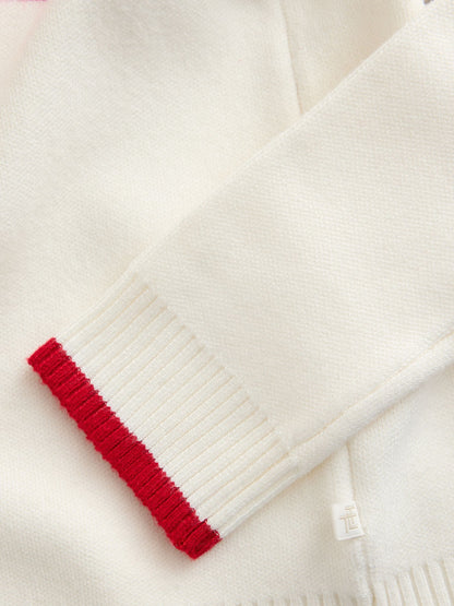 The Little Tailor Navy Blue/Red/Cream Ski Text Jumper - image 9