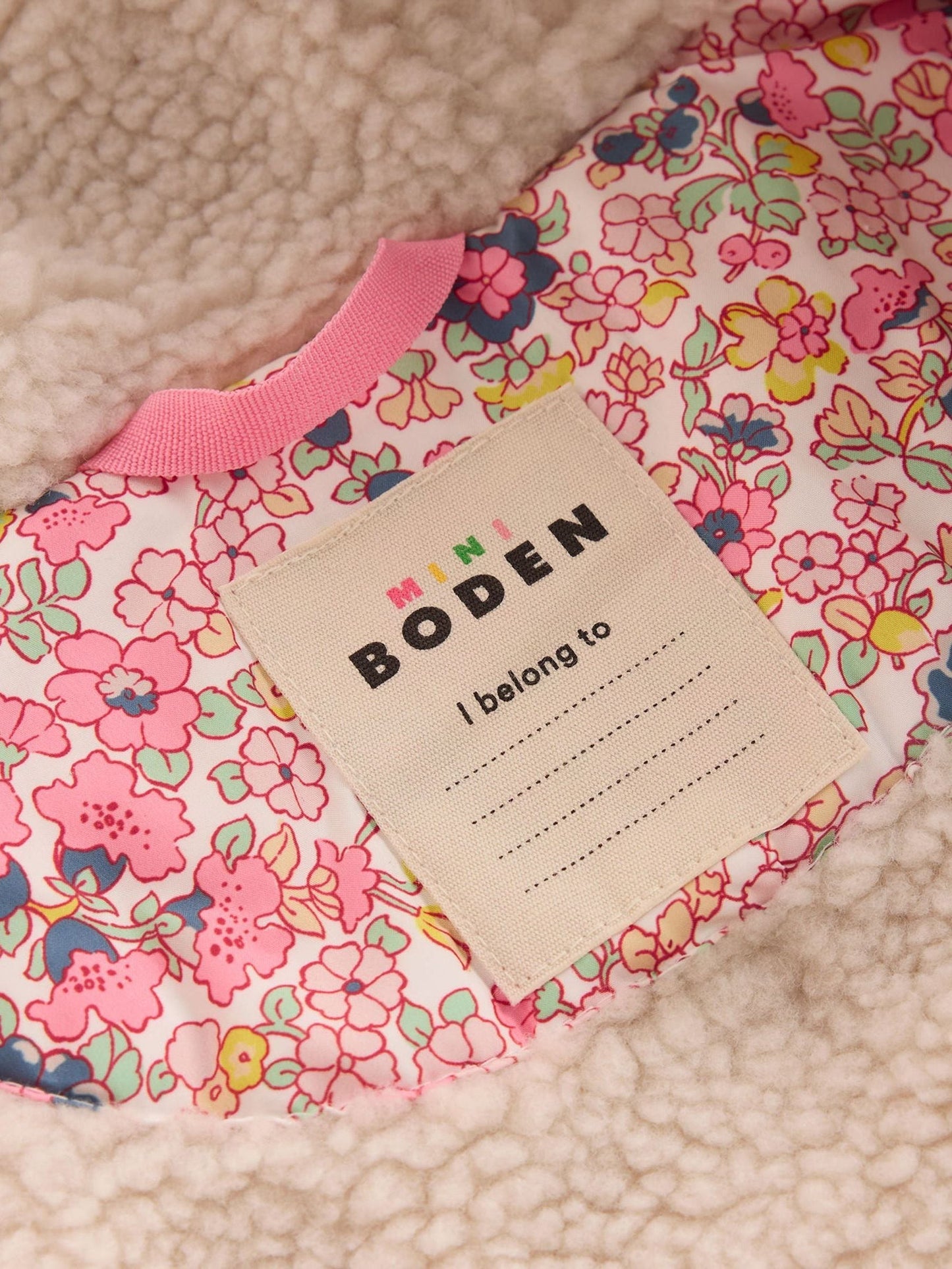 Dsiney Kidz - Boden Pink Borg Padded Jacket image 3