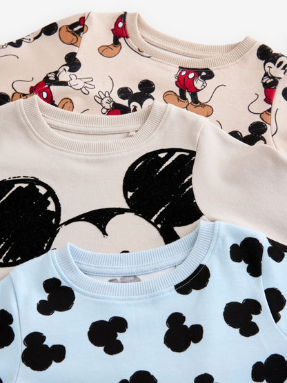 Blue/Ecru Mickey Mouse Snuggle Pyjamas 3 Pack (9mths-10yrs)