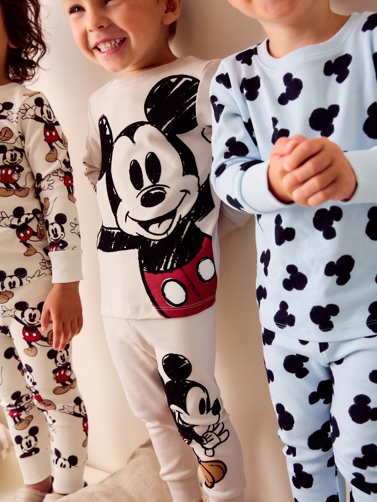 Blue/Ecru Mickey Mouse Snuggle Pyjamas 3 Pack (9mths-10yrs)