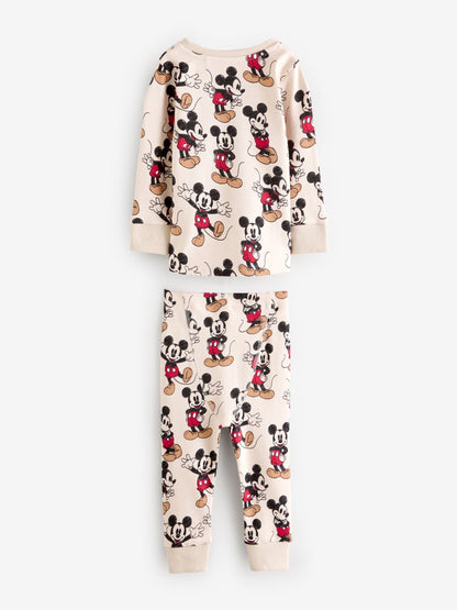 Blue/Ecru Mickey Mouse Snuggle Pyjamas 3 Pack (9mths-10yrs)