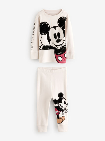 Blue/Ecru Mickey Mouse Snuggle Pyjamas 3 Pack (9mths-10yrs)