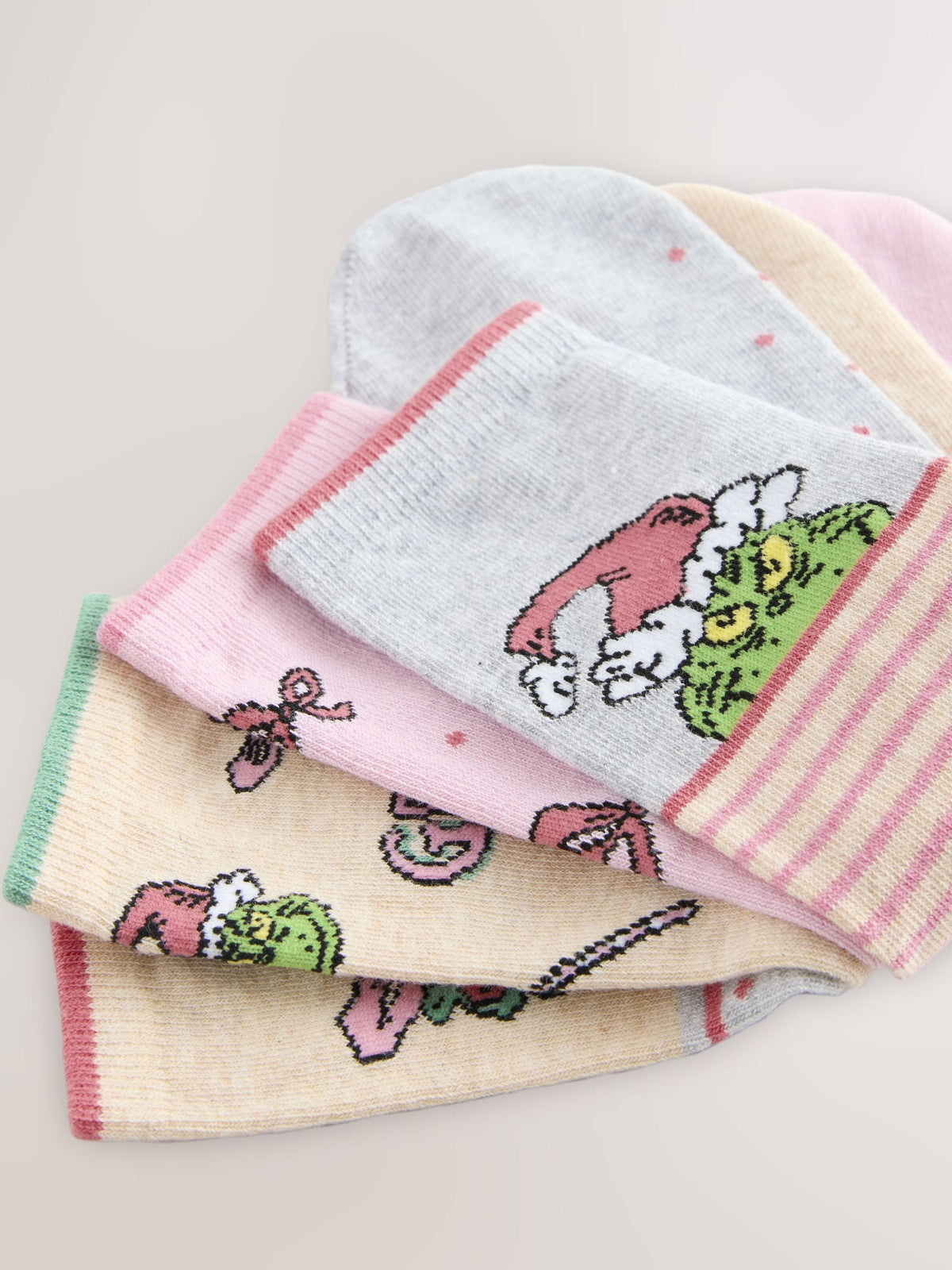 Pink/Green Christmas The Grinch Licensed Ankle Socks 4 Pack - image 7