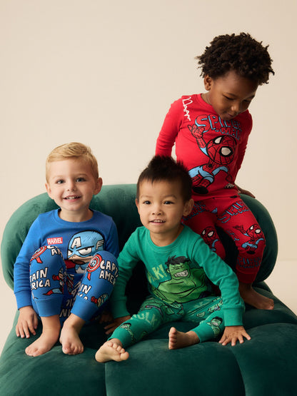 Marvel Red/Green/Blue Snuggle Pyjamas 3 Pack (9mths-8yrs) image 4