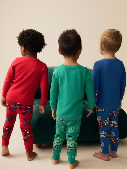 Marvel Red/Green/Blue Snuggle Pyjamas 3 Pack (9mths-8yrs) - image 12