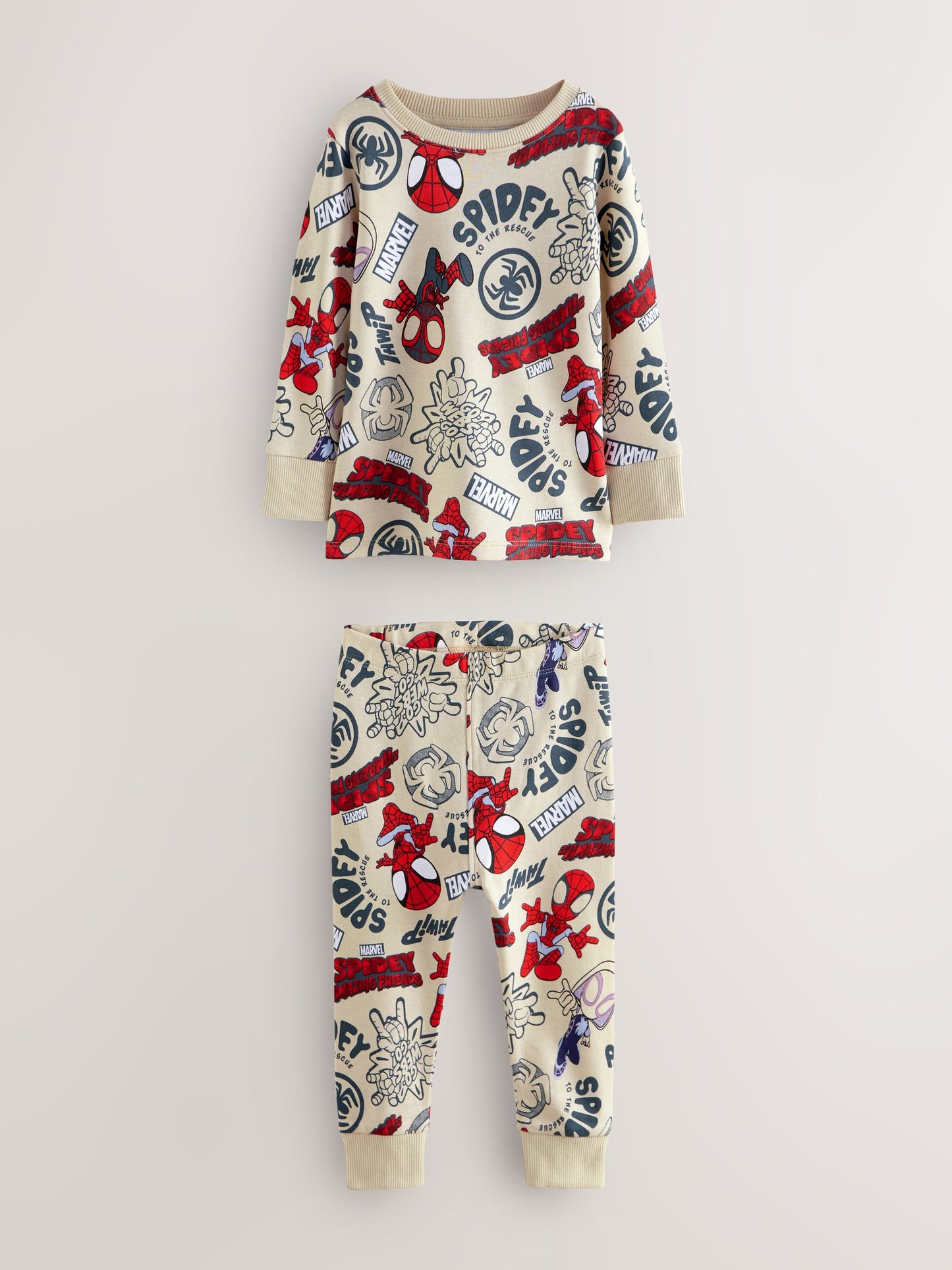 Dsiney Kidz - Spidey and Friends Red/Ecru Cream 2 Pack Snuggle Pyjamas (12mths-8yrs) image 5