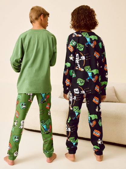 Black/Green Minecraft Pyjamas 2 Pack (5-16yrs) - image 3
