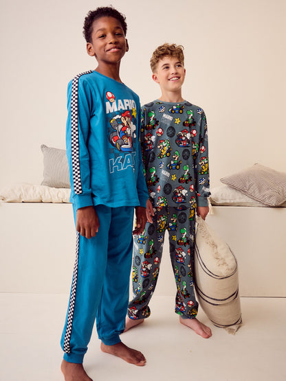 Dsiney Kidz - Mario Kart Green/Blue Jogger Pyjamas 2 Pack (3-14yrs) image 1