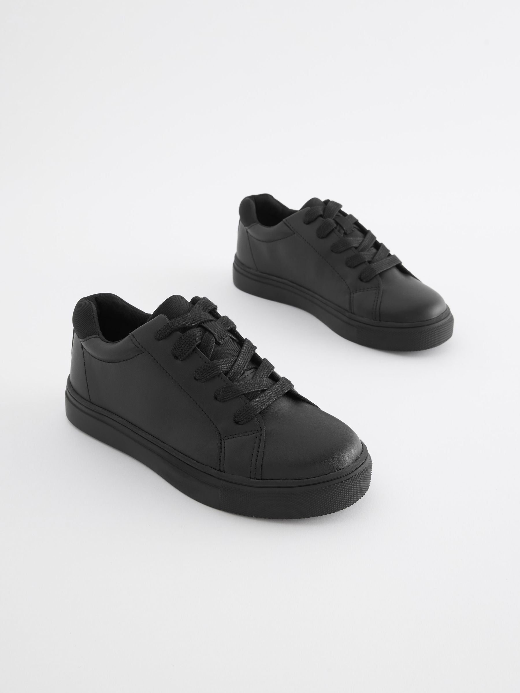 Black Standard Fit (F) Lace Up School Shoes image 1