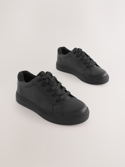 Black Standard Fit (F) Lace Up School Shoes image 2