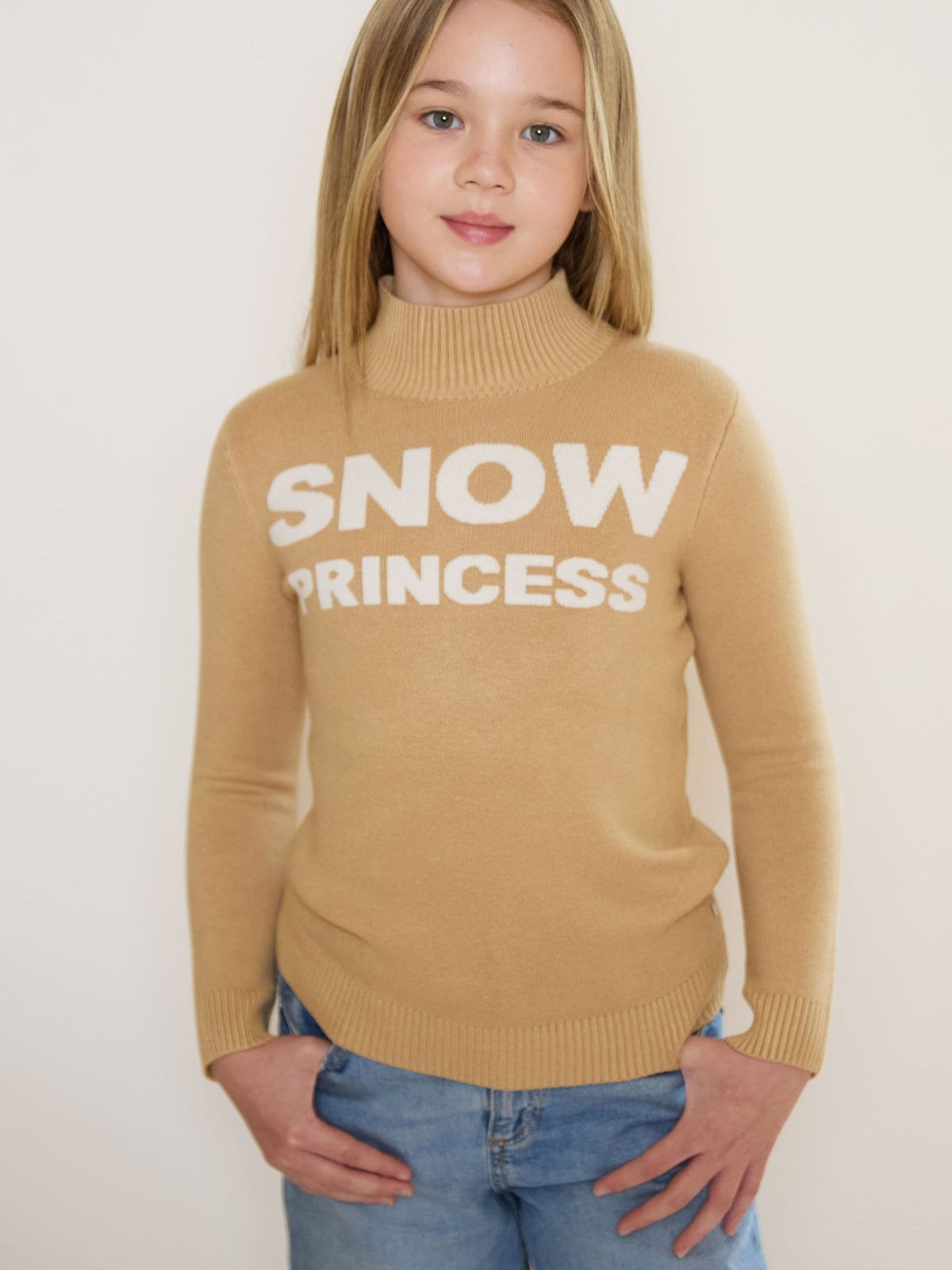 The Little Tailor Natural Snow Princess Text Ski Jumper - image 4