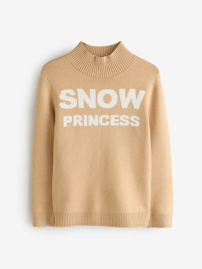 The Little Tailor Natural Snow Princess Text Ski Jumper - image 6
