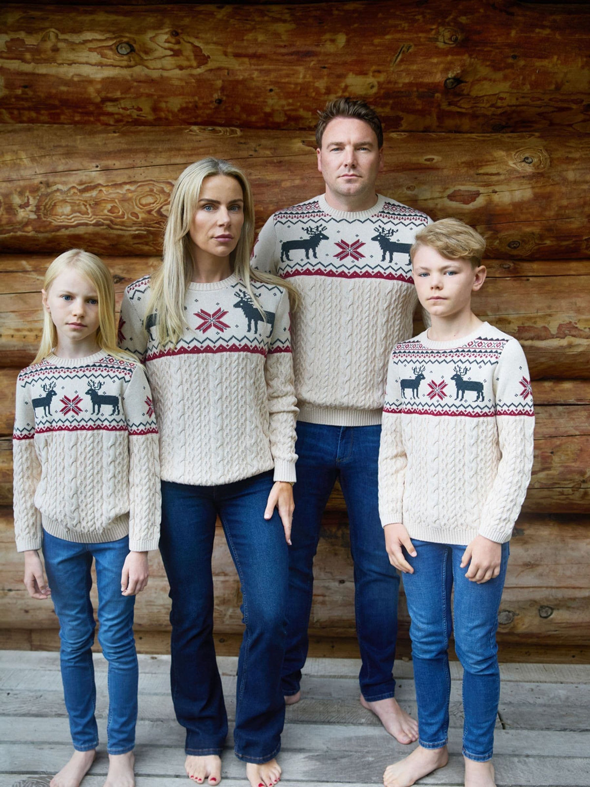 The Little Tailor Beige Christmas Reindeer Fairisle Jumper - image 3
