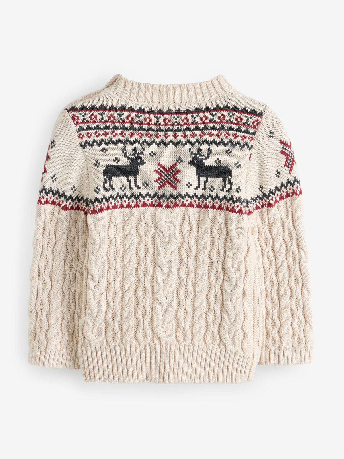 The Little Tailor Beige Christmas Reindeer Fairisle Jumper - image 5