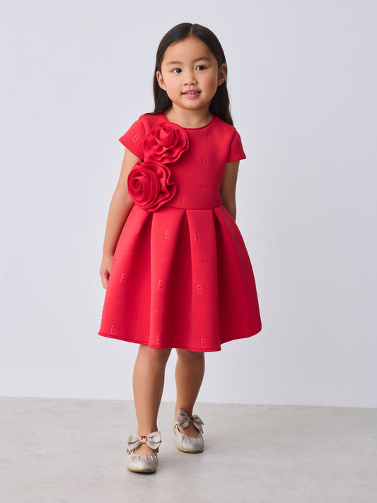 Baker by Ted Baker Red 3D Corsage Embossed Scuba Dress - image 1