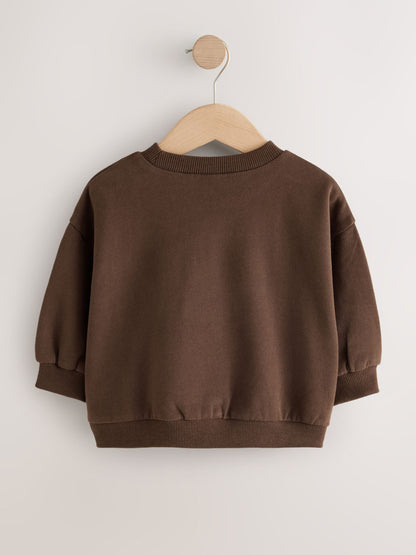 Chocolate Brown Cookie Crew Neck Sweatshirt (3mths-7yrs) - image 2