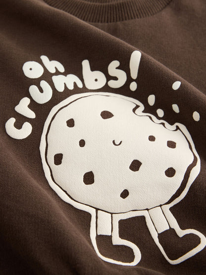 Chocolate Brown Cookie Crew Neck Sweatshirt (3mths-7yrs) - image 3