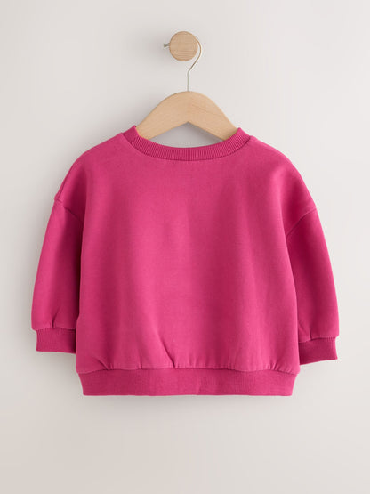Bright Pink Slogan Crew Neck Sweatshirt (3mths-7yrs) - image 2
