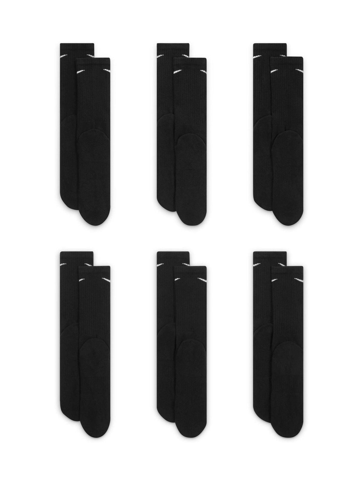 Nike Black Crew Everyday Cushioned Socks 6 Pack - image 3