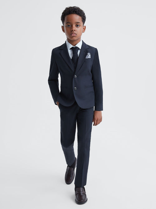 Reiss Navy Hope 9-14 yrs Wool Blend Single Breasted Blazer image 1