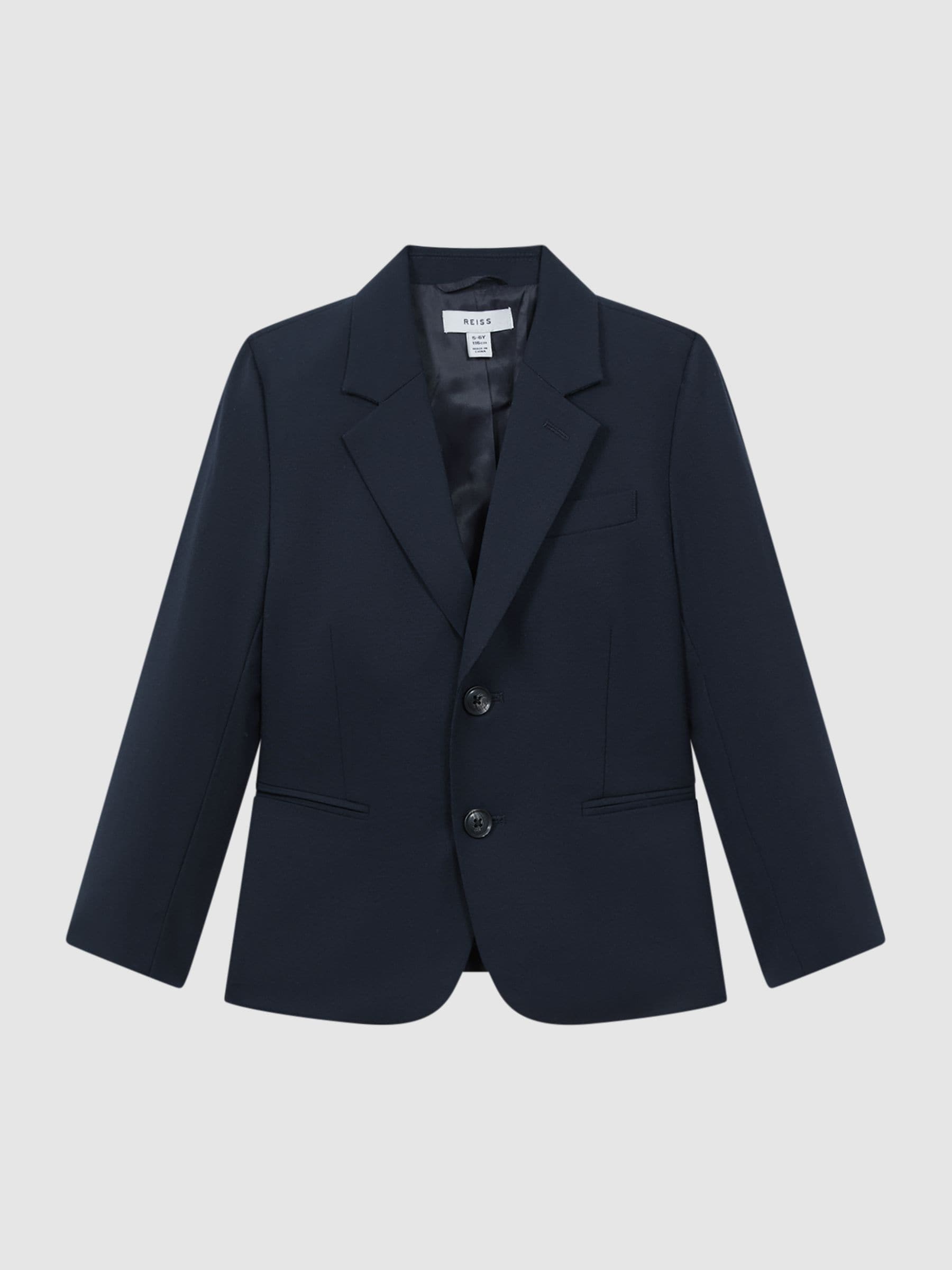Reiss Navy Hope 9-14 yrs Wool Blend Single Breasted Blazer image 2