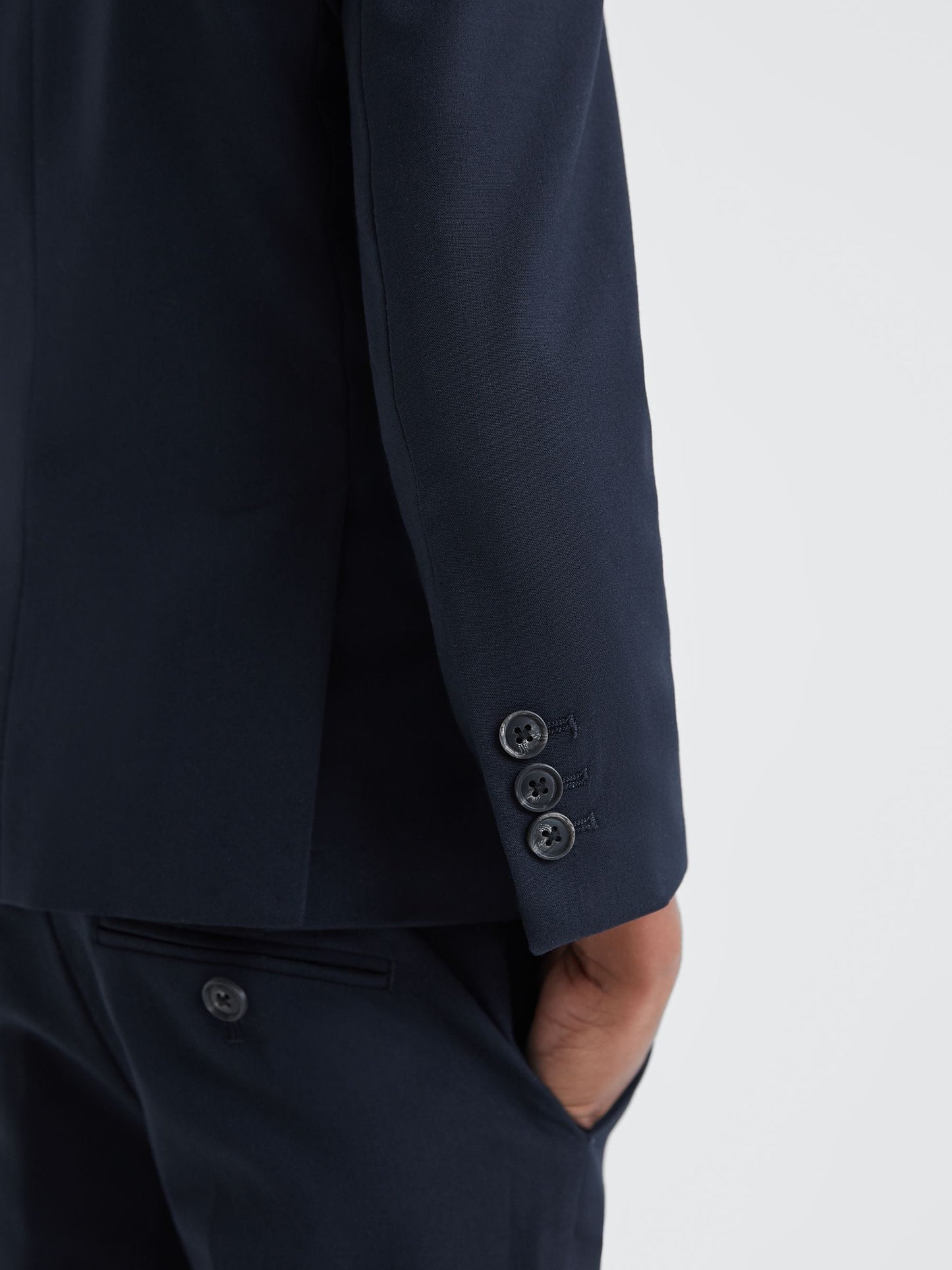 Reiss Navy Hope 9-14 yrs Wool Blend Single Breasted Blazer image 4