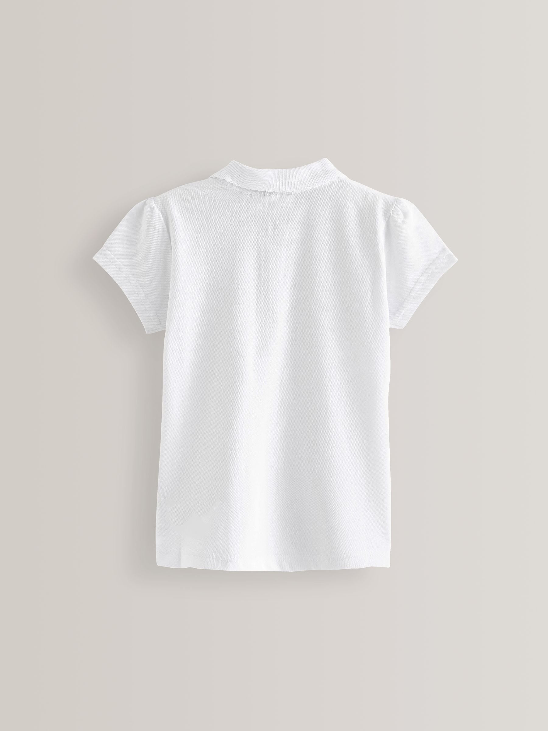 Dsiney Kidz - White Girls 2 Pack 100% Cotton Zip Polo Shirts (3-16yrs) image 2